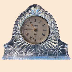 Vintage Madison Avenue Crystal Quartz Desk Clock - SunSilver Wall Clock
